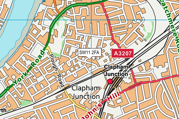 SW11 2FA map - OS VectorMap District (Ordnance Survey)