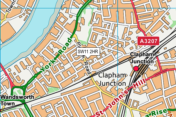 SW11 2HR map - OS VectorMap District (Ordnance Survey)