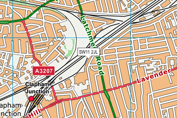 SW11 2JL map - OS VectorMap District (Ordnance Survey)