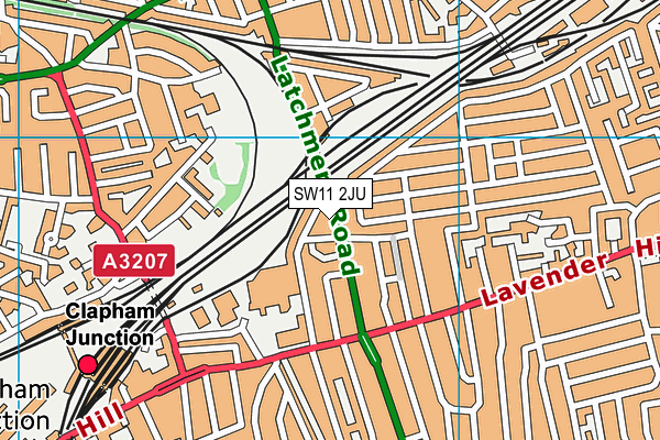 SW11 2JU map - OS VectorMap District (Ordnance Survey)