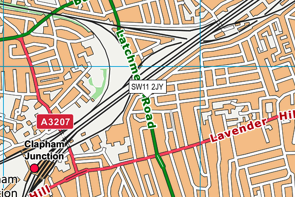 SW11 2JY map - OS VectorMap District (Ordnance Survey)