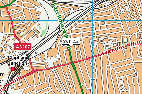 SW11 2JZ map - OS VectorMap District (Ordnance Survey)