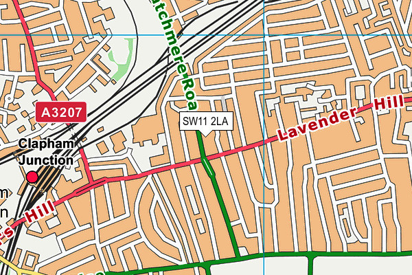 SW11 2LA map - OS VectorMap District (Ordnance Survey)