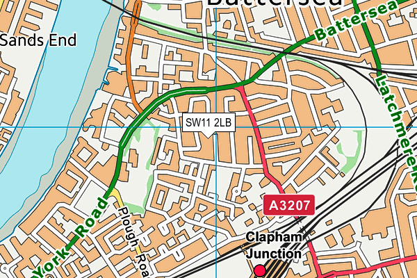 SW11 2LB map - OS VectorMap District (Ordnance Survey)