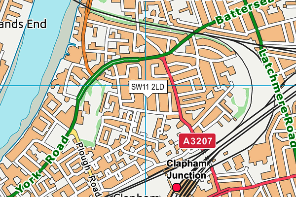 SW11 2LD map - OS VectorMap District (Ordnance Survey)