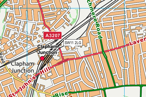 SW11 2LG map - OS VectorMap District (Ordnance Survey)