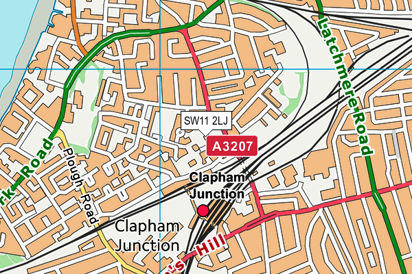 SW11 2LJ map - OS VectorMap District (Ordnance Survey)