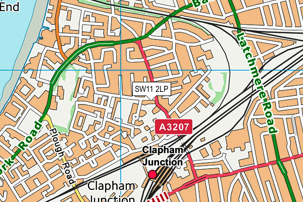 SW11 2LP map - OS VectorMap District (Ordnance Survey)
