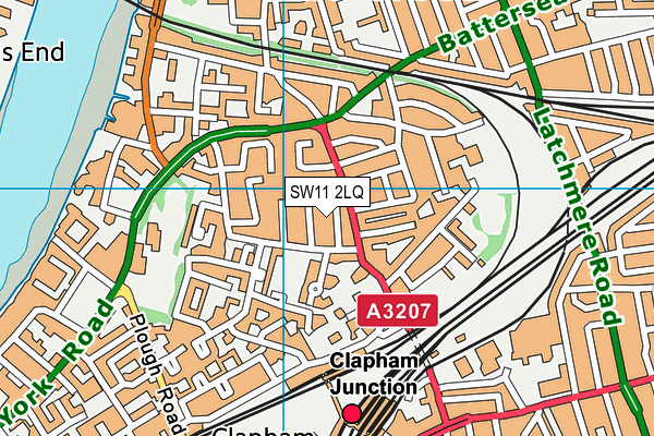 SW11 2LQ map - OS VectorMap District (Ordnance Survey)