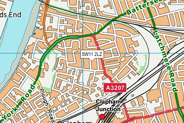 SW11 2LZ map - OS VectorMap District (Ordnance Survey)