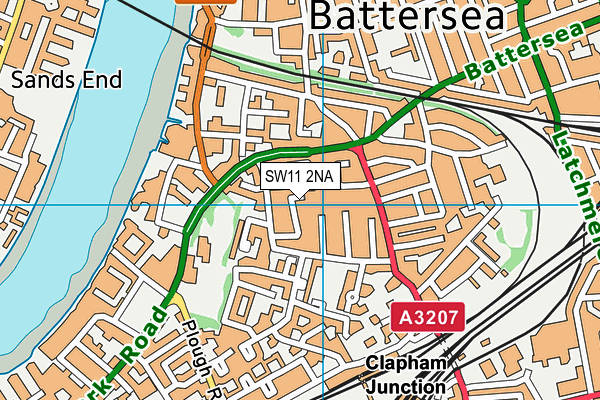 SW11 2NA map - OS VectorMap District (Ordnance Survey)