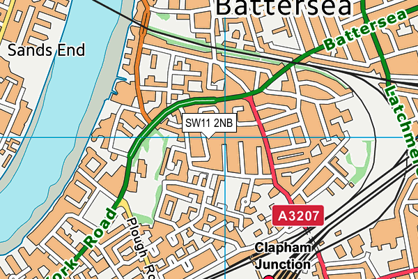 SW11 2NB map - OS VectorMap District (Ordnance Survey)