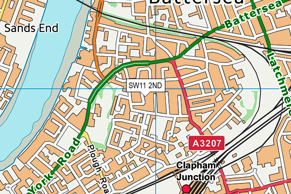 SW11 2ND map - OS VectorMap District (Ordnance Survey)