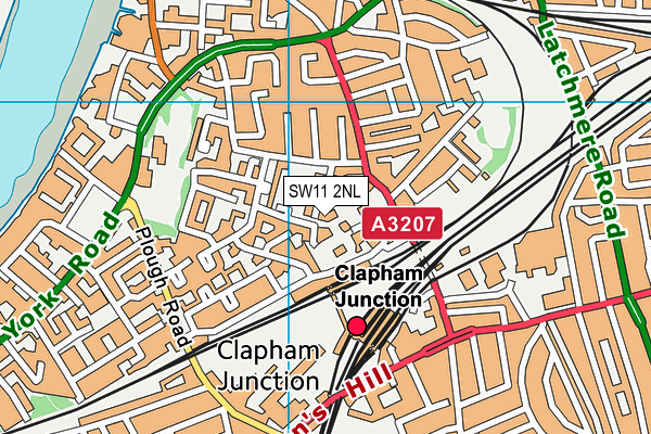 SW11 2NL map - OS VectorMap District (Ordnance Survey)