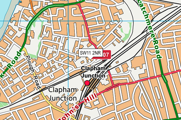 SW11 2NR map - OS VectorMap District (Ordnance Survey)