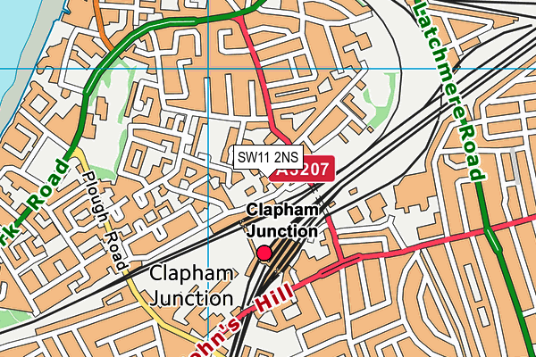 SW11 2NS map - OS VectorMap District (Ordnance Survey)