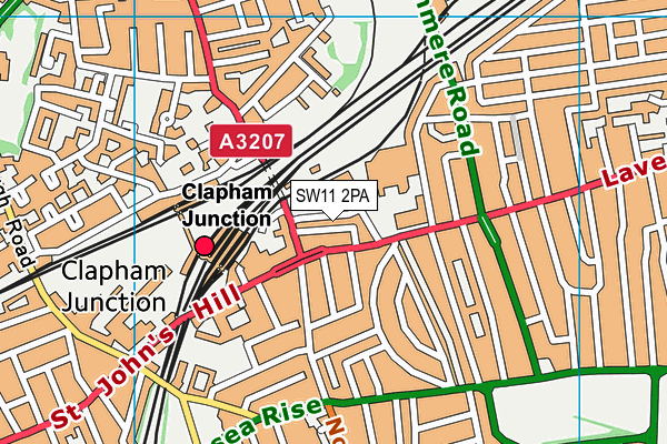 SW11 2PA map - OS VectorMap District (Ordnance Survey)