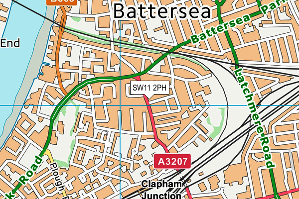 SW11 2PH map - OS VectorMap District (Ordnance Survey)