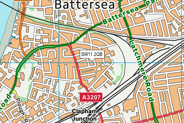 SW11 2QB map - OS VectorMap District (Ordnance Survey)