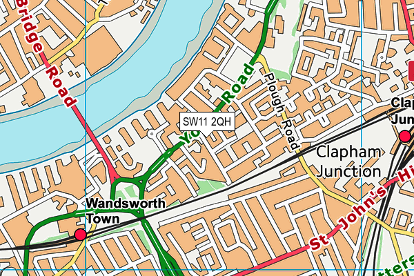 SW11 2QH map - OS VectorMap District (Ordnance Survey)