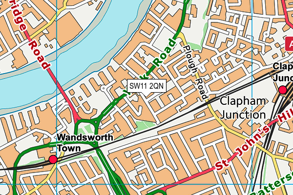 SW11 2QN map - OS VectorMap District (Ordnance Survey)