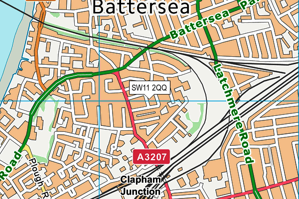 SW11 2QQ map - OS VectorMap District (Ordnance Survey)