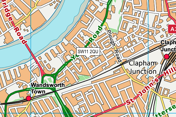 SW11 2QU map - OS VectorMap District (Ordnance Survey)