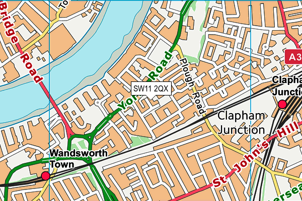 SW11 2QX map - OS VectorMap District (Ordnance Survey)