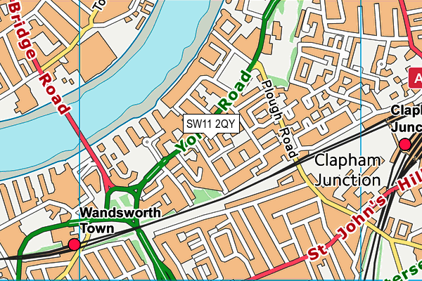 SW11 2QY map - OS VectorMap District (Ordnance Survey)