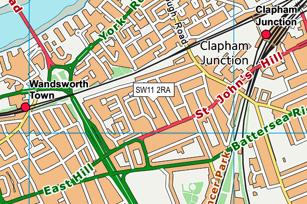 SW11 2RA map - OS VectorMap District (Ordnance Survey)