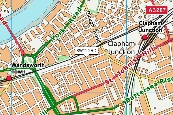 SW11 2RD map - OS VectorMap District (Ordnance Survey)