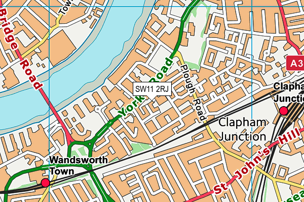 SW11 2RJ map - OS VectorMap District (Ordnance Survey)