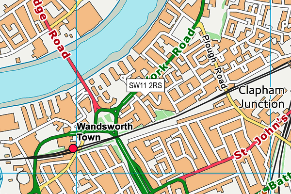 SW11 2RS map - OS VectorMap District (Ordnance Survey)