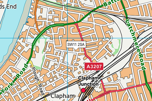 SW11 2SA map - OS VectorMap District (Ordnance Survey)