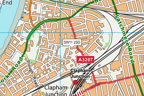 SW11 2SD map - OS VectorMap District (Ordnance Survey)