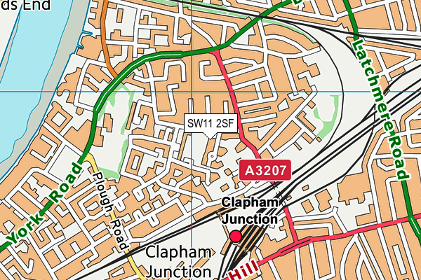 SW11 2SF map - OS VectorMap District (Ordnance Survey)