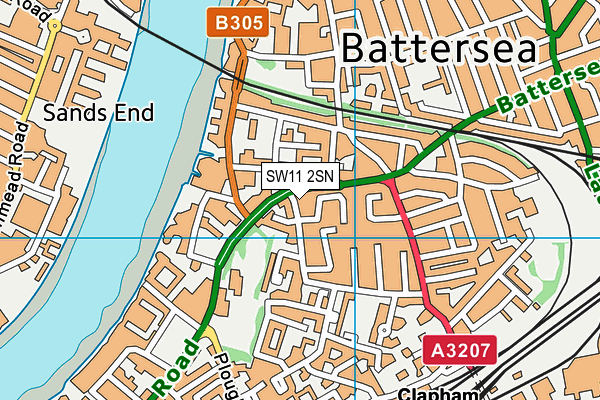 SW11 2SN map - OS VectorMap District (Ordnance Survey)