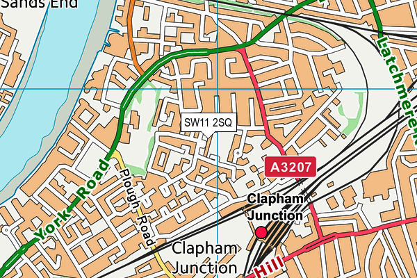 SW11 2SQ map - OS VectorMap District (Ordnance Survey)