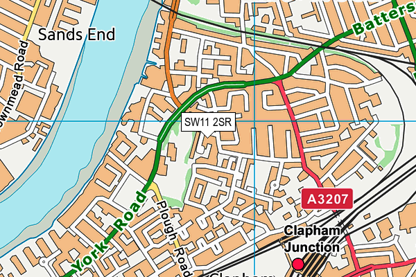 SW11 2SR map - OS VectorMap District (Ordnance Survey)