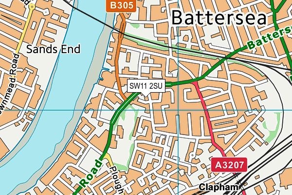 SW11 2SU map - OS VectorMap District (Ordnance Survey)