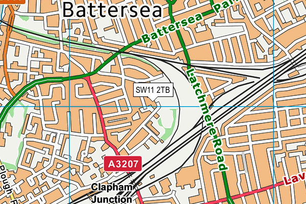 SW11 2TB map - OS VectorMap District (Ordnance Survey)