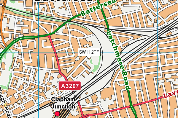 SW11 2TF map - OS VectorMap District (Ordnance Survey)