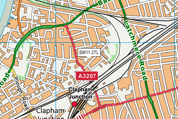 SW11 2TL map - OS VectorMap District (Ordnance Survey)