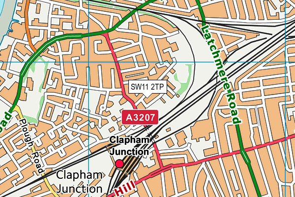 SW11 2TP map - OS VectorMap District (Ordnance Survey)