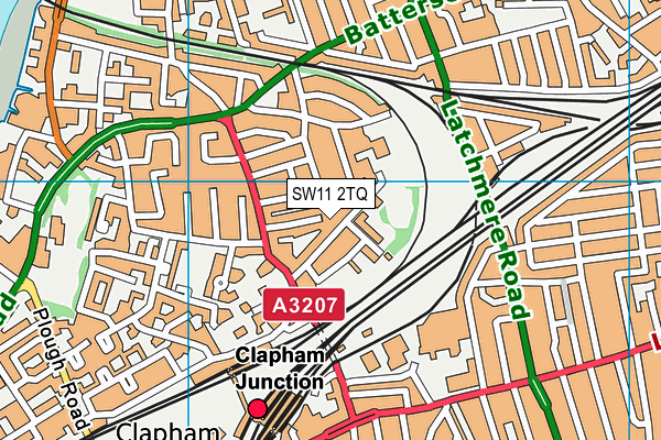 SW11 2TQ map - OS VectorMap District (Ordnance Survey)