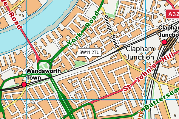 SW11 2TU map - OS VectorMap District (Ordnance Survey)