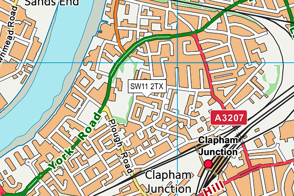 SW11 2TX map - OS VectorMap District (Ordnance Survey)