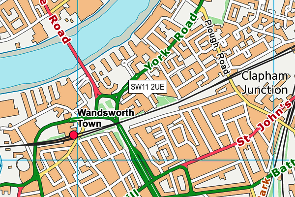 SW11 2UE map - OS VectorMap District (Ordnance Survey)