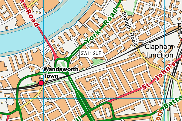 SW11 2UF map - OS VectorMap District (Ordnance Survey)