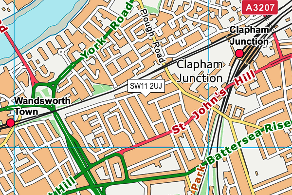 SW11 2UJ map - OS VectorMap District (Ordnance Survey)